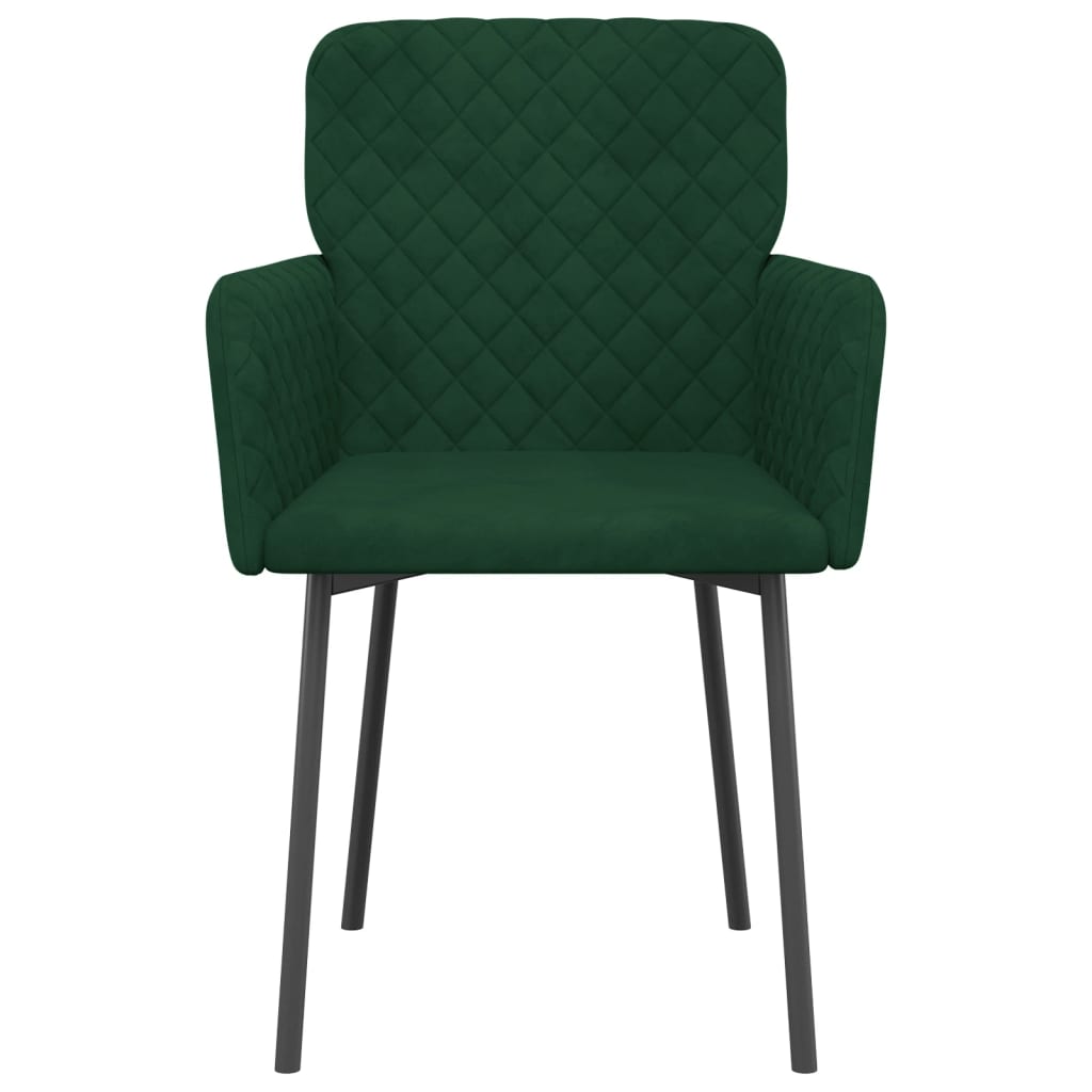 Eetkamerstoelen Fluweel Donkergroen