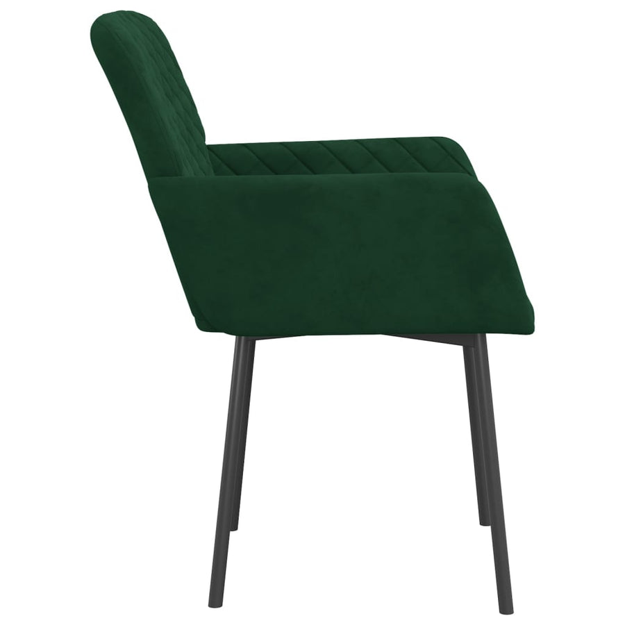 Eetkamerstoelen Fluweel Donkergroen