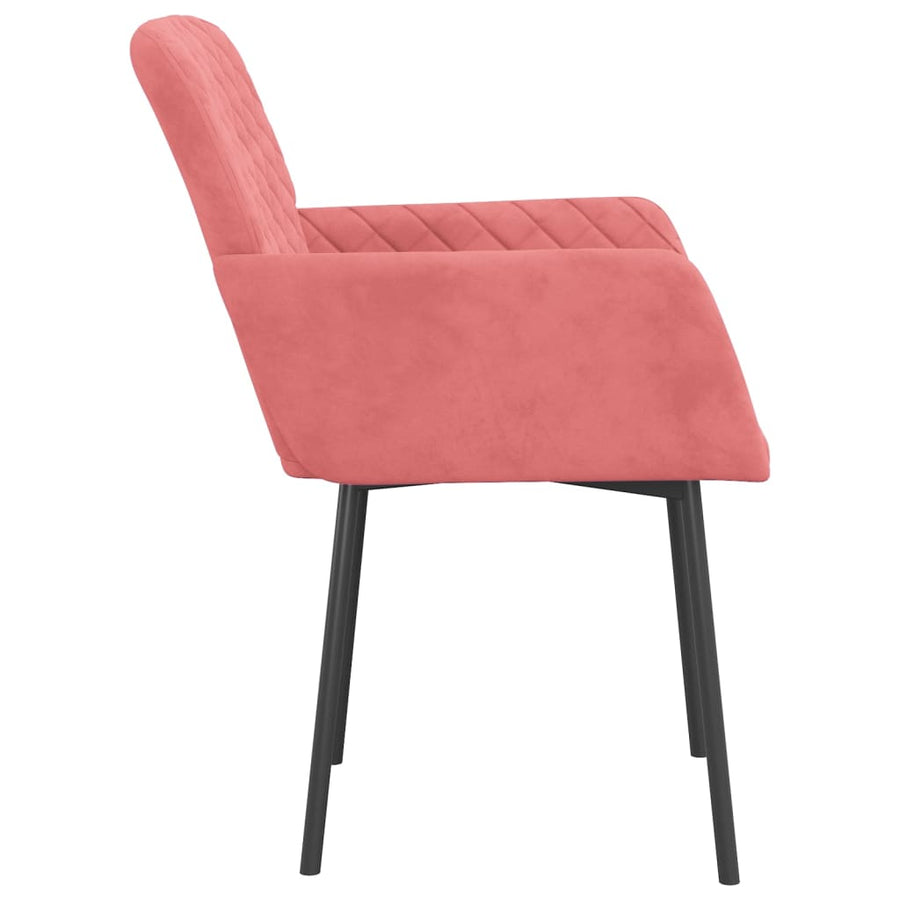 Eetkamerstoelen Fluweel Roze