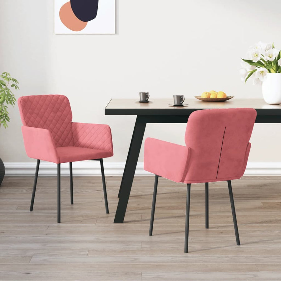 Eetkamerstoelen Fluweel Roze