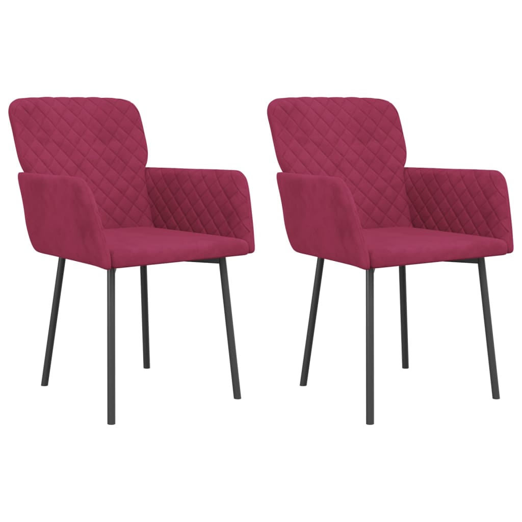 Eetkamerstoelen Fluweel Wijnrood