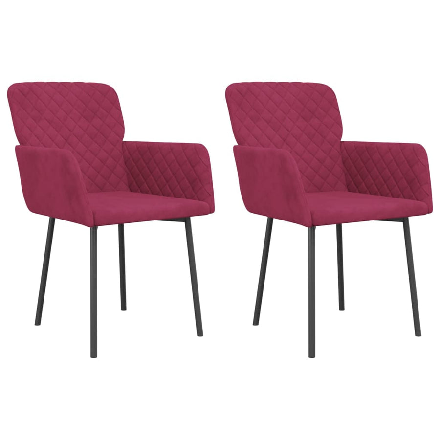 Eetkamerstoelen Fluweel Wijnrood