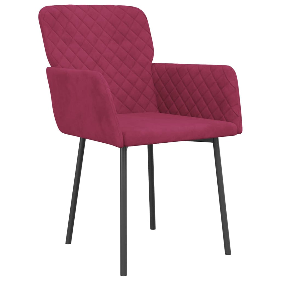 Eetkamerstoelen Fluweel Wijnrood