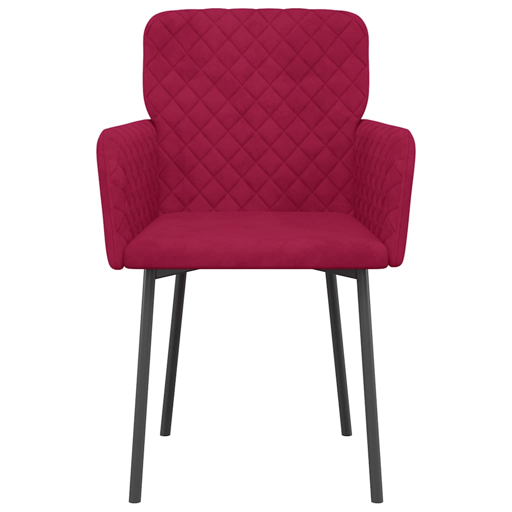 Eetkamerstoelen Fluweel Wijnrood
