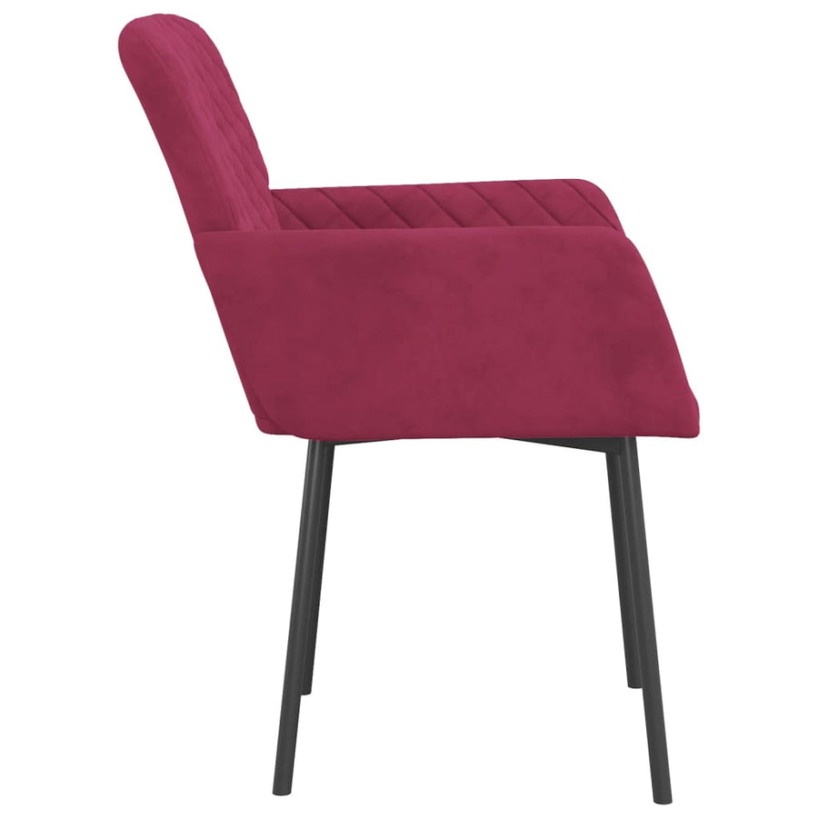 Eetkamerstoelen Fluweel Wijnrood