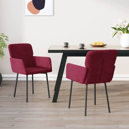 Eetkamerstoelen Fluweel Wijnrood