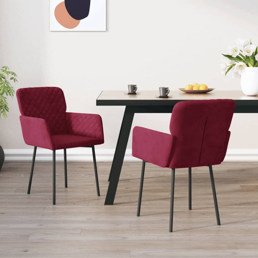 Eetkamerstoelen Fluweel Wijnrood