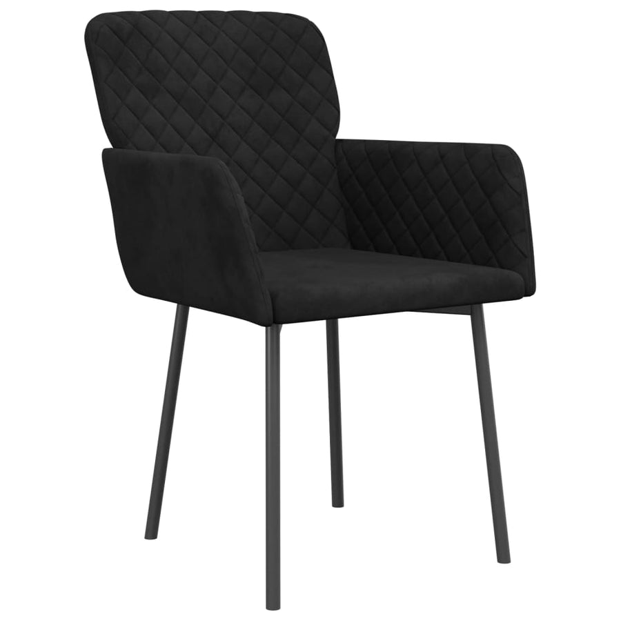 Eetkamerstoelen 2 st fluweel zwart Zwart