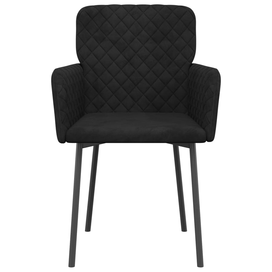 Eetkamerstoelen 2 st fluweel zwart Zwart