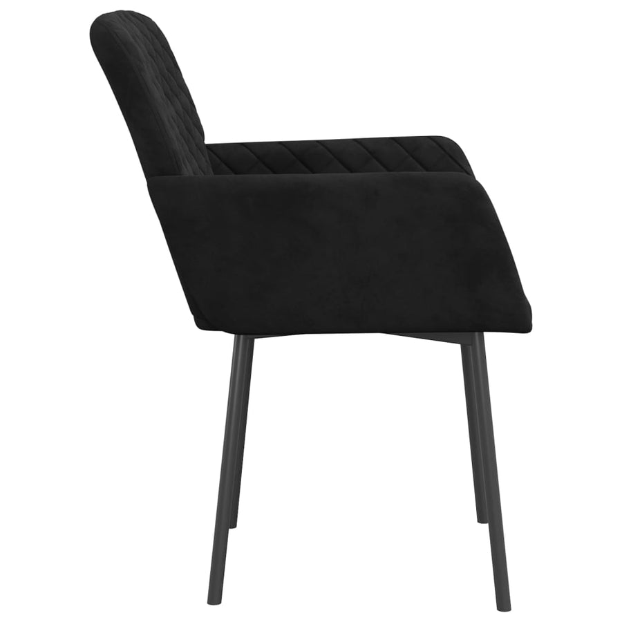 Eetkamerstoelen 2 st fluweel zwart Zwart