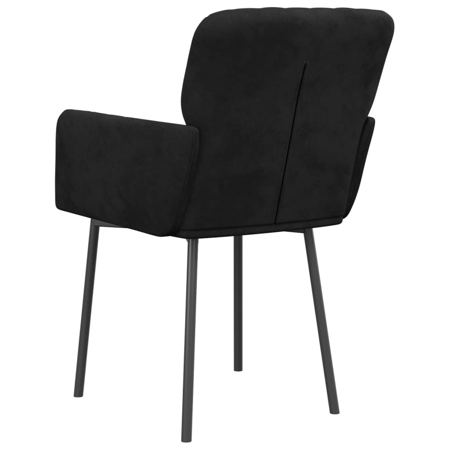 Eetkamerstoelen 2 st fluweel zwart Zwart