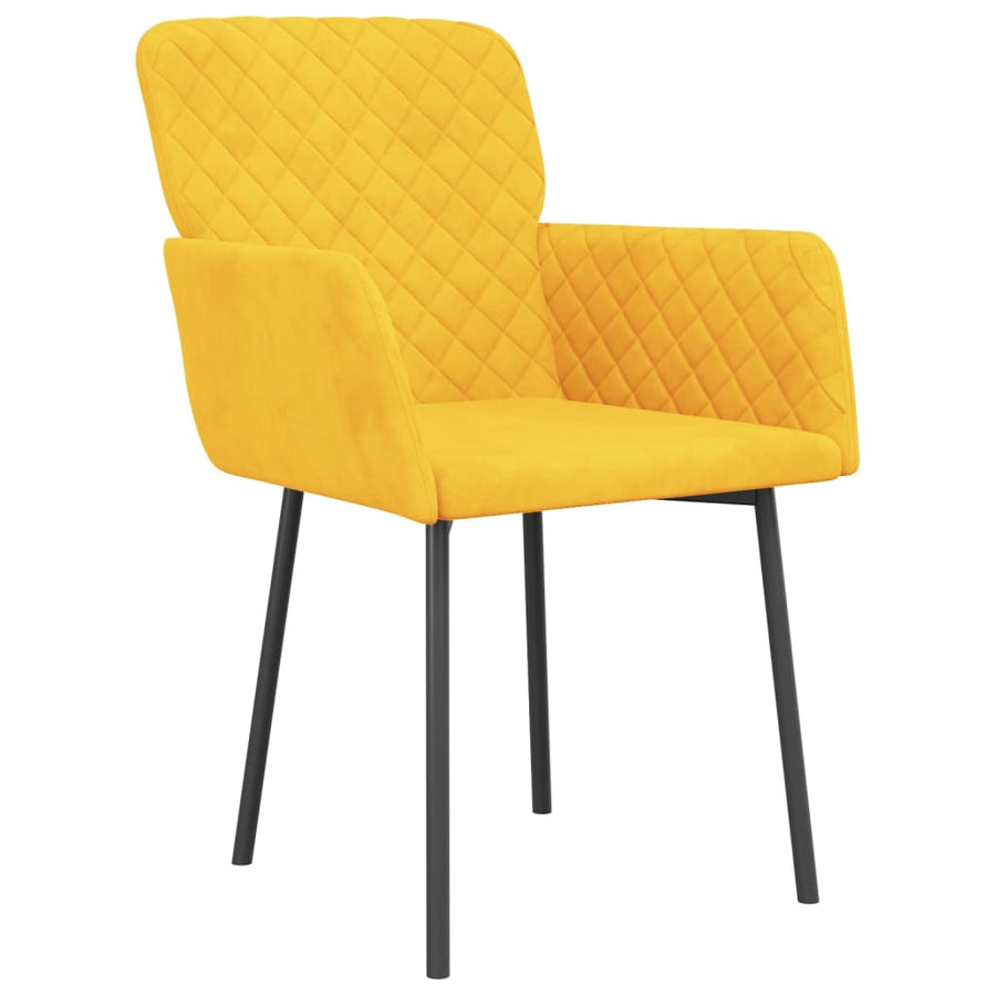 Eetkamerstoelen 2 st fluweel geel Geel