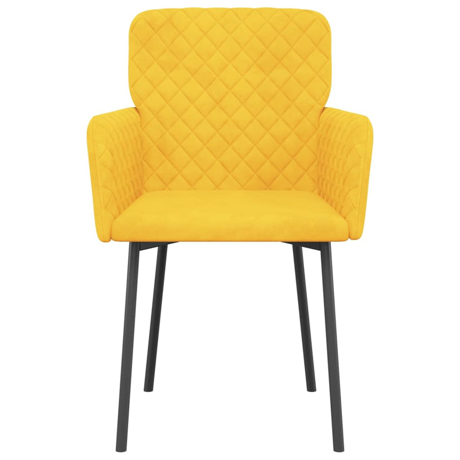 Eetkamerstoelen 2 st fluweel geel Geel