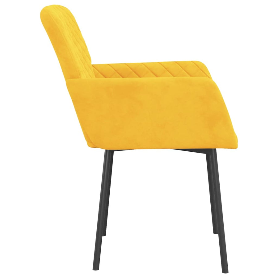Eetkamerstoelen 2 st fluweel geel Geel