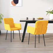Dining chairs 2 pcs velvet yellow