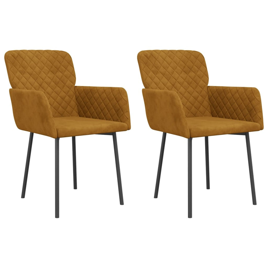 Eetkamerstoelen Fluweel Bruin