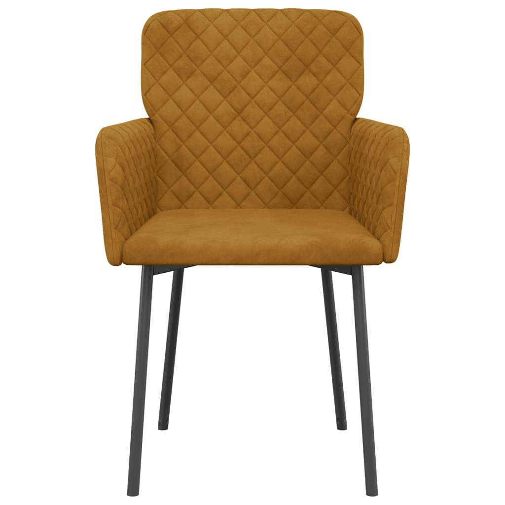 Eetkamerstoelen Fluweel Bruin