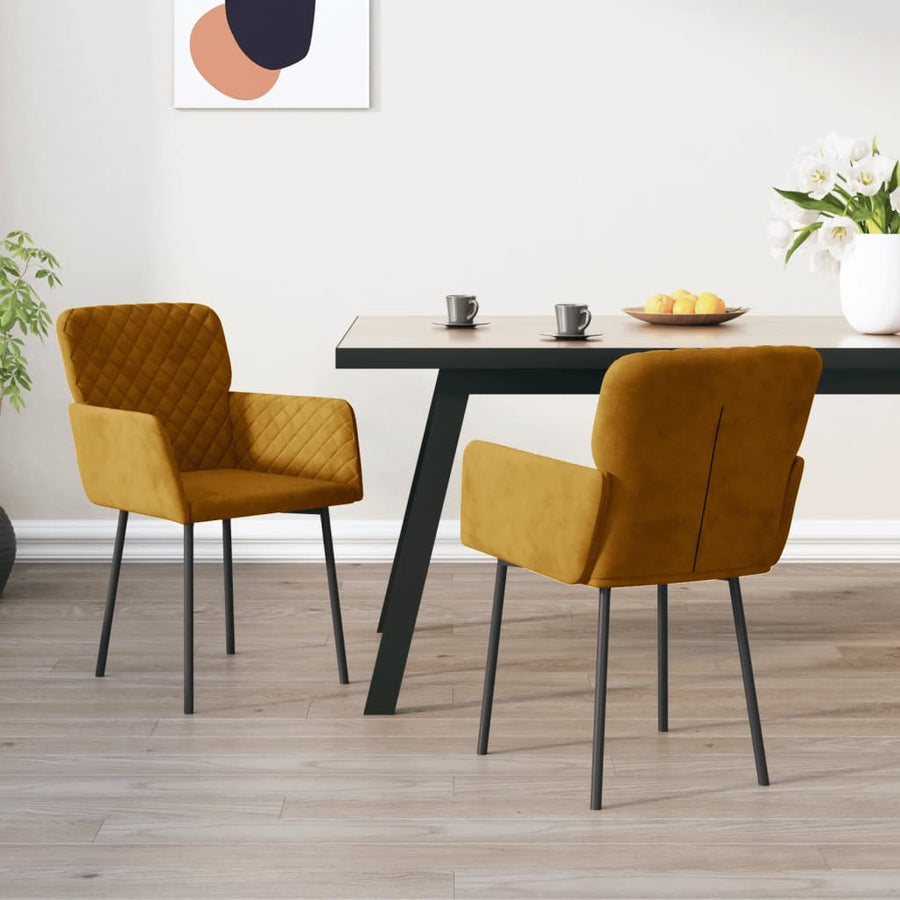 Eetkamerstoelen Fluweel Bruin