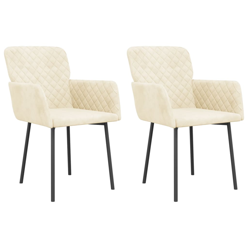 Eetkamerstoelen Fluweel Kleurig Crème