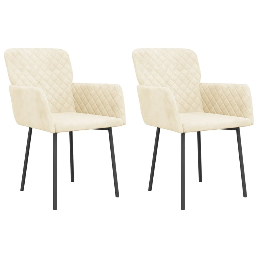 Eetkamerstoelen Fluweel Kleurig Crème