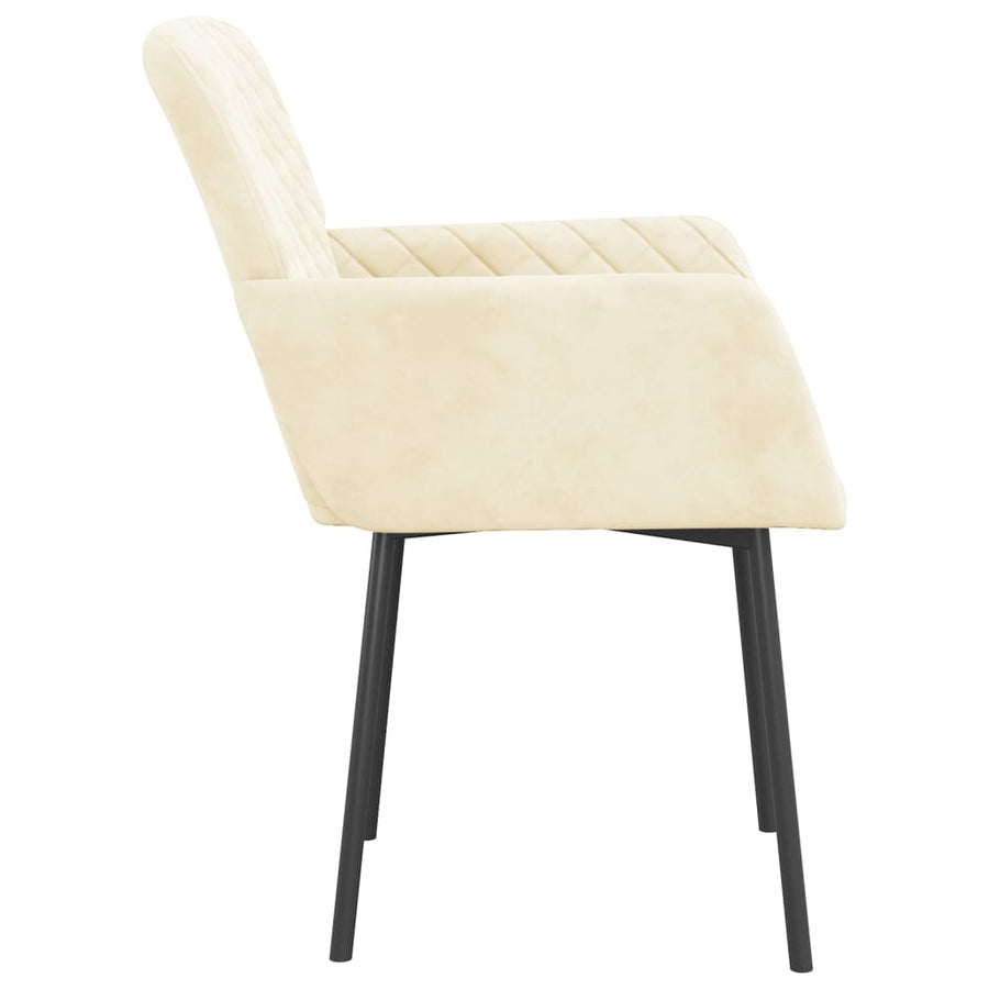 Eetkamerstoelen Fluweel Kleurig Crème