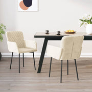 Dining Chairs Velvet Colourful Cream