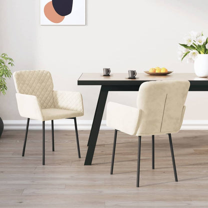 Eetkamerstoelen Fluweel Kleurig Crème