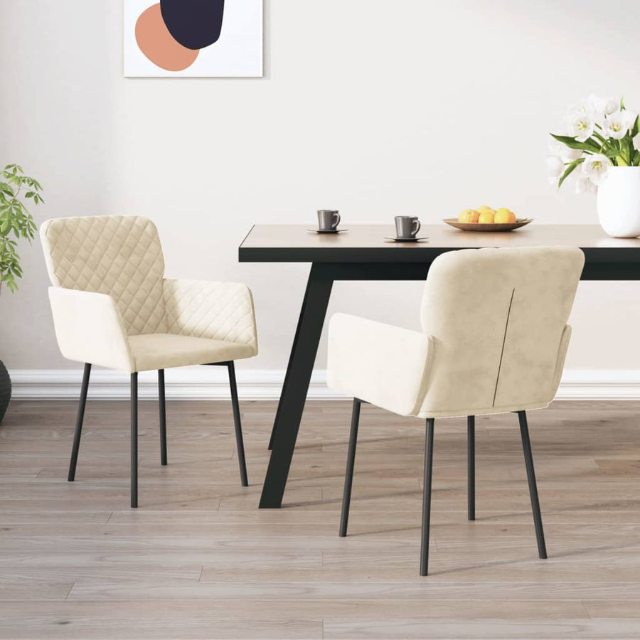 Eetkamerstoelen Fluweel Kleurig Crème