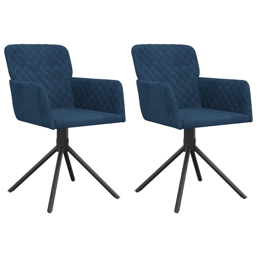 Eetkamerstoelen Draaibaar Fluweel Blauw