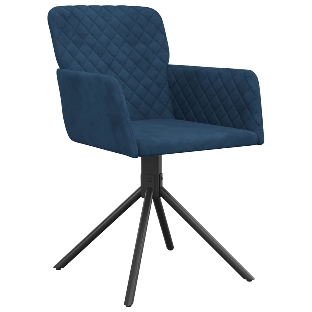 Eetkamerstoelen Draaibaar Fluweel Blauw