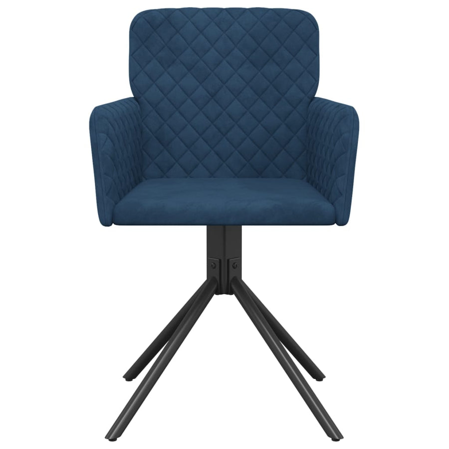 Eetkamerstoelen Draaibaar Fluweel Blauw