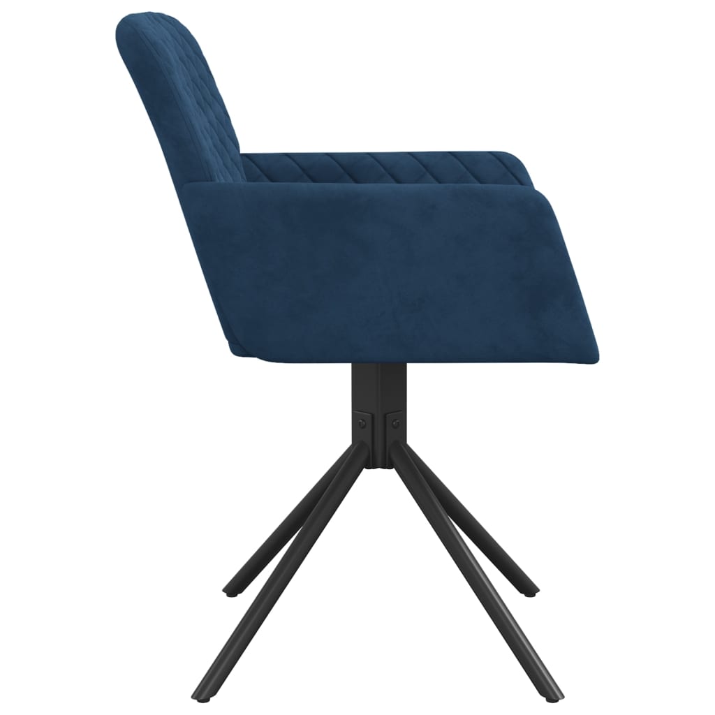 Eetkamerstoelen Draaibaar Fluweel Blauw