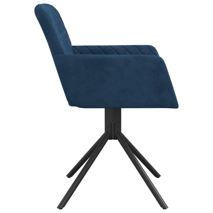 Eetkamerstoelen Draaibaar Fluweel Blauw
