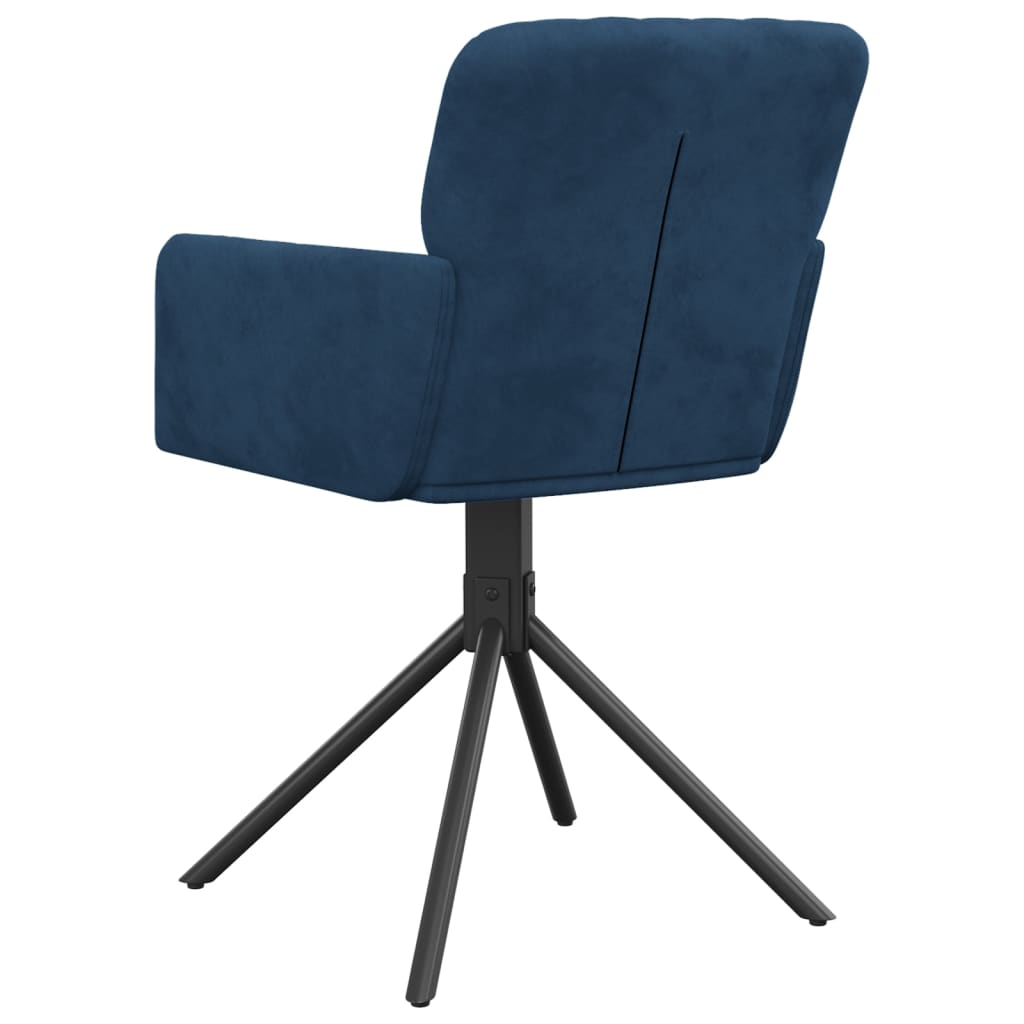 Eetkamerstoelen Draaibaar Fluweel Blauw