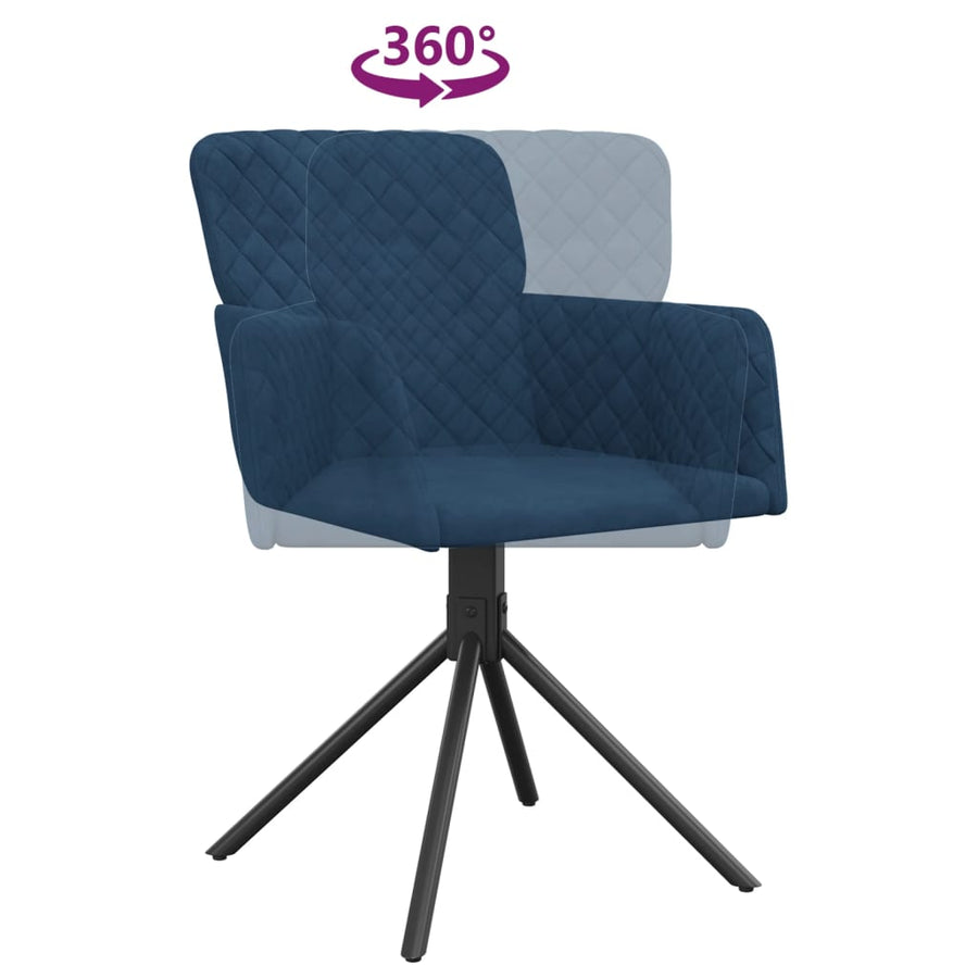 Eetkamerstoelen Draaibaar Fluweel Blauw