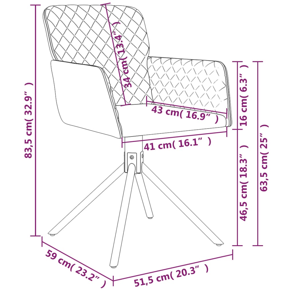 Eetkamerstoelen Draaibaar Fluweel Blauw