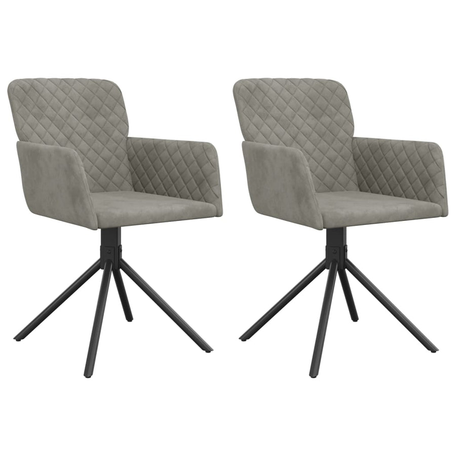 Eetkamerstoelen Draaibaar Fluweel Lichtgrijs