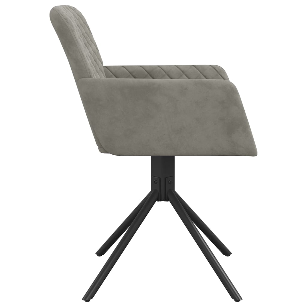 Eetkamerstoelen Draaibaar Fluweel Lichtgrijs