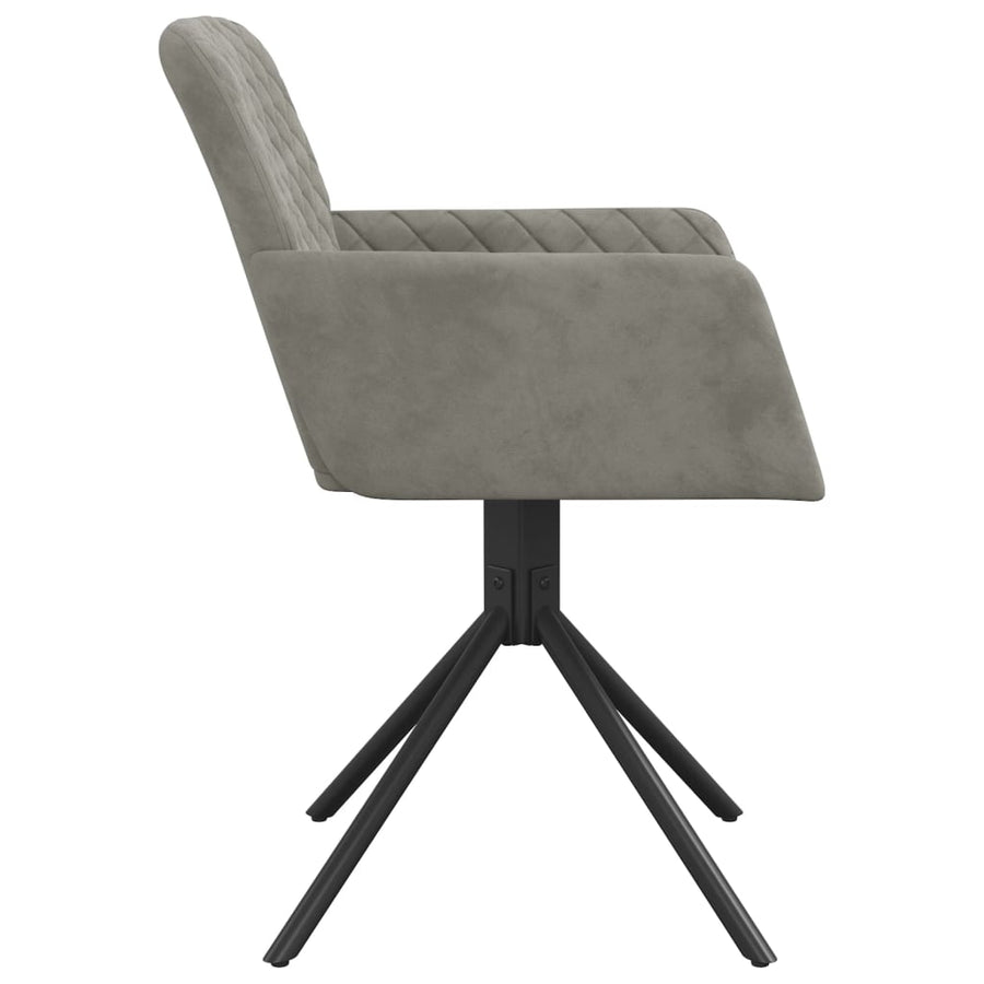 Eetkamerstoelen Draaibaar Fluweel Lichtgrijs
