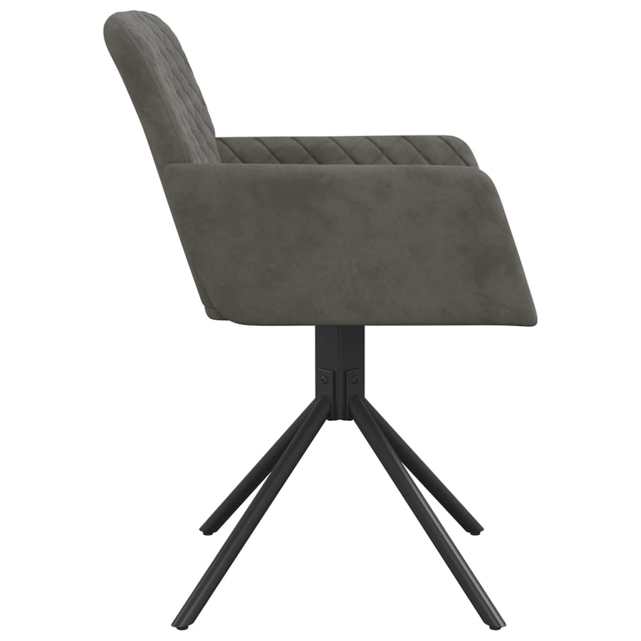 Eetkamerstoelen Draaibaar Fluweel Donkergrijs