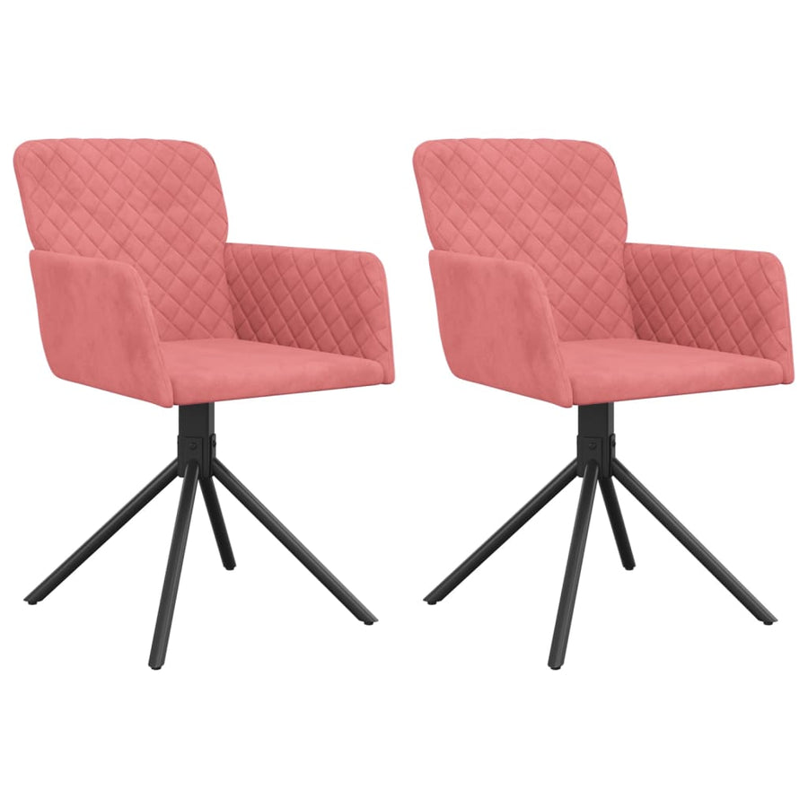 Eetkamerstoelen Draaibaar Fluweel Roze