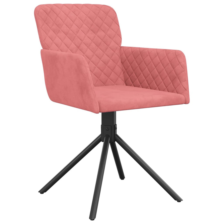 Eetkamerstoelen Draaibaar Fluweel Roze