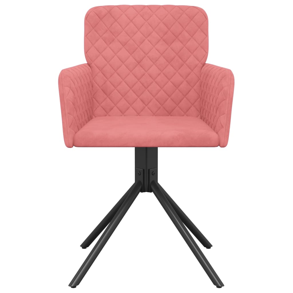 Eetkamerstoelen Draaibaar Fluweel Roze