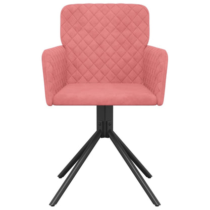 Eetkamerstoelen Draaibaar Fluweel Roze