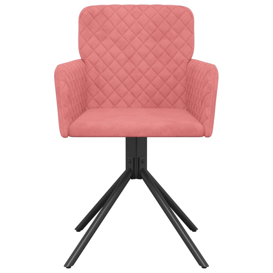 Eetkamerstoelen Draaibaar Fluweel Roze