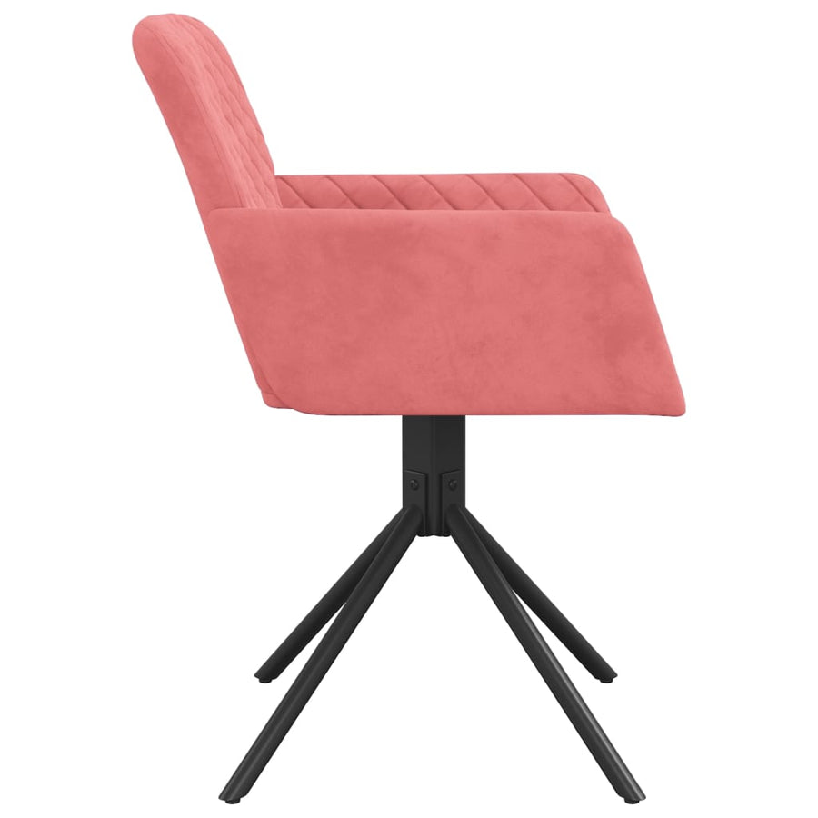 Eetkamerstoelen Draaibaar Fluweel Roze