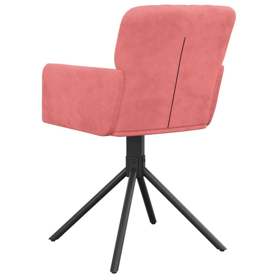 Eetkamerstoelen Draaibaar Fluweel Roze