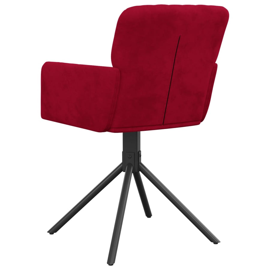 Eetkamerstoelen Draaibaar Fluweel Wijnrood