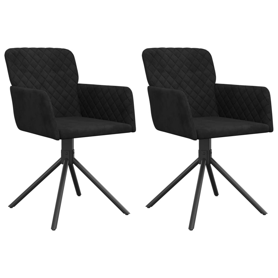 Eetkamerstoelen Draaibaar Fluweel Zwart
