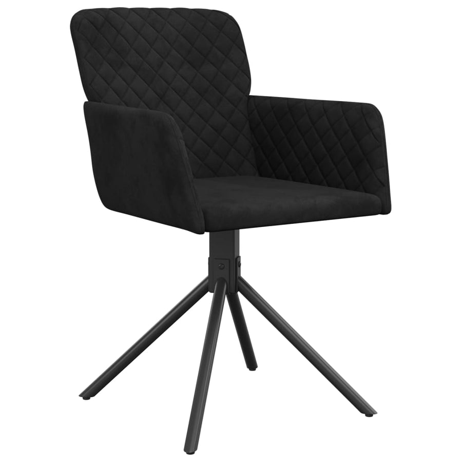 Eetkamerstoelen Draaibaar Fluweel Zwart
